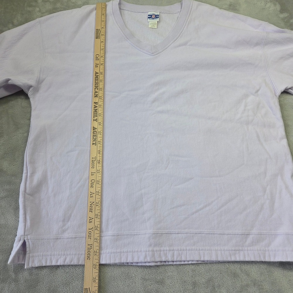 Pro Spirit Lavender Purple V-Neck Sweatshirt Vintage Oversized XL Retro Lounge - Picture 3 of 5